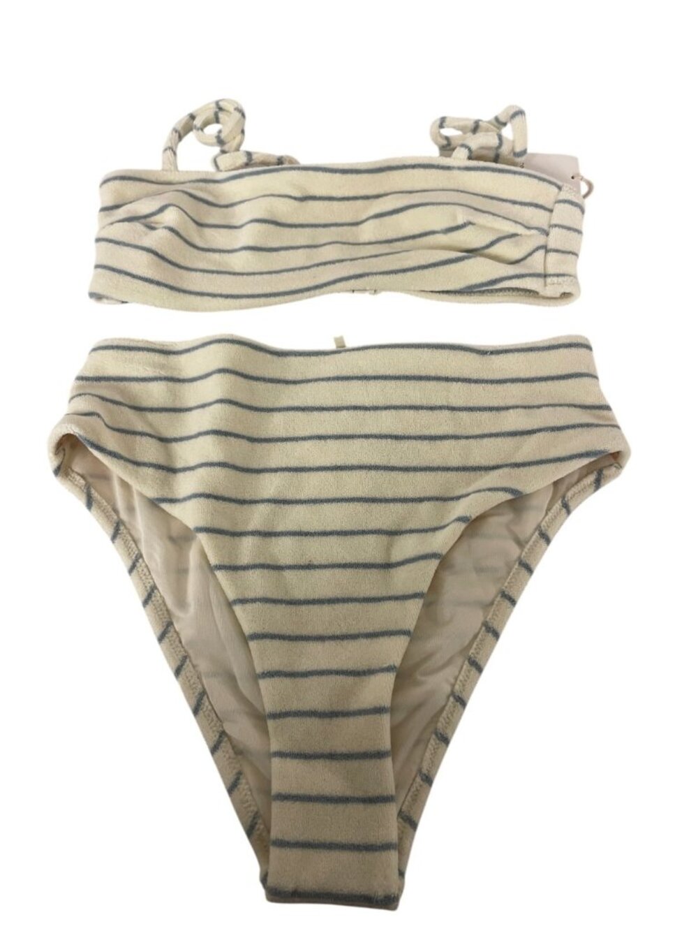 Oysho Womens Bikini Swimsuit S White blue Striped Two Piece 0703/261 NWT